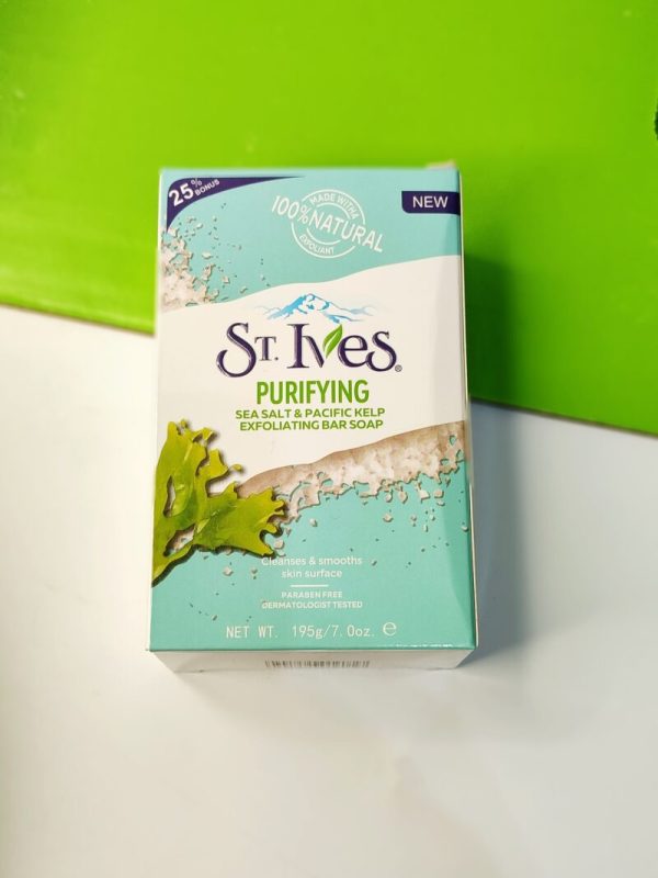 St Ives PURIFYING (sea salt & pacific kelp) Exfoliating bar soap 195g
